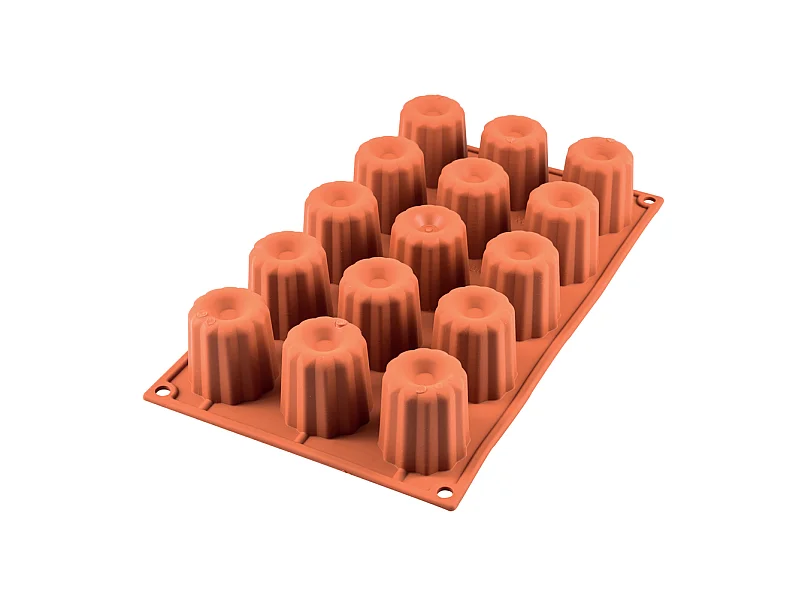 Moule en silicone 15 mini canelés 4,5 cm