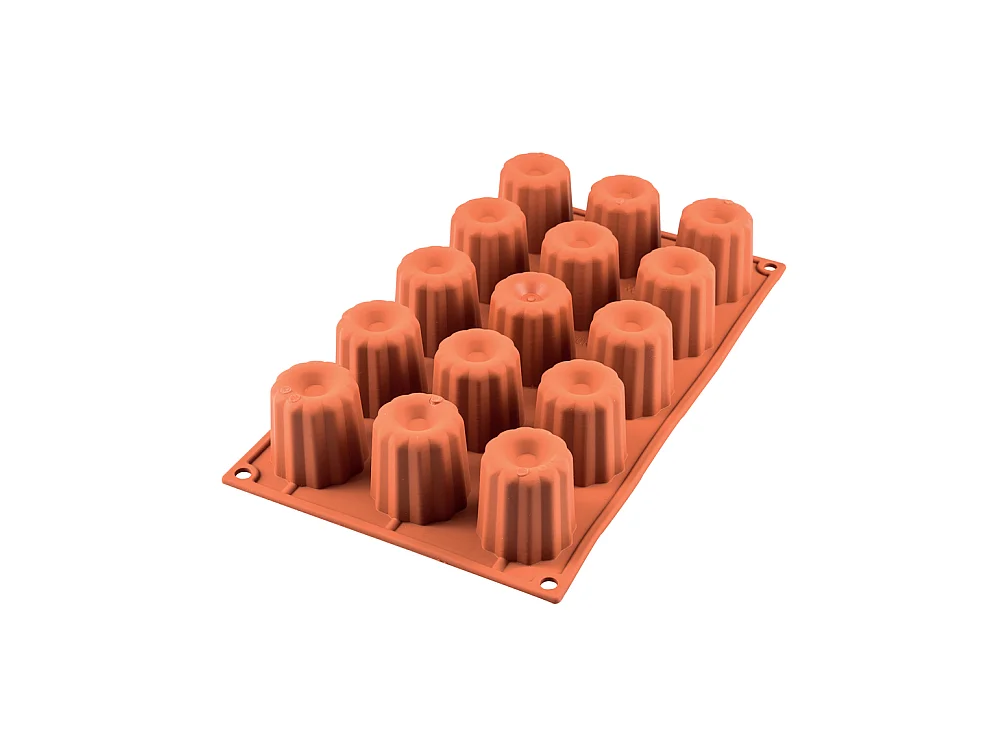 Moule en silicone 15 mini canelés 4,5 cm