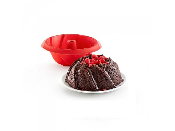 Moule à kougelhopf rouge en silicone