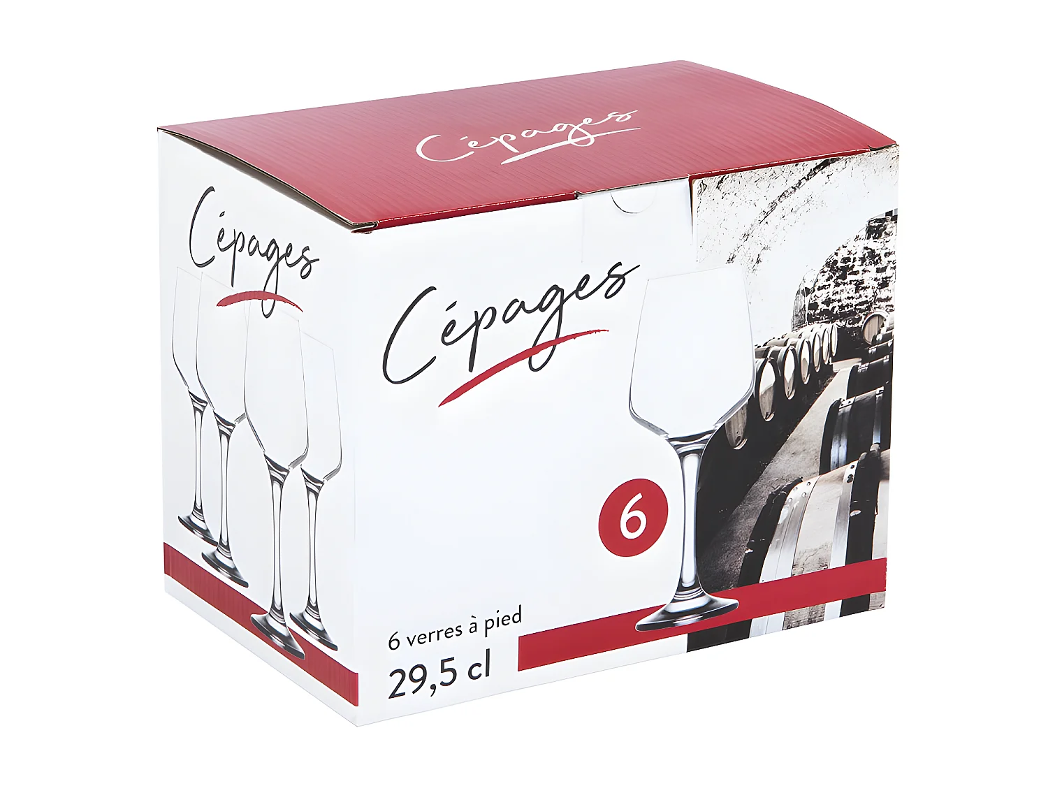 Boîte de 6 verres à pied Cépages 29,5 cl