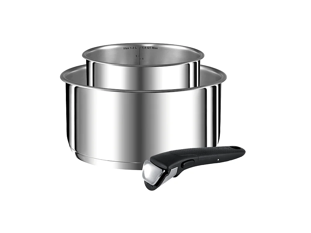 Lot de 2 casseroles 16 et 20 cm Ingenio préférence poignée amovible