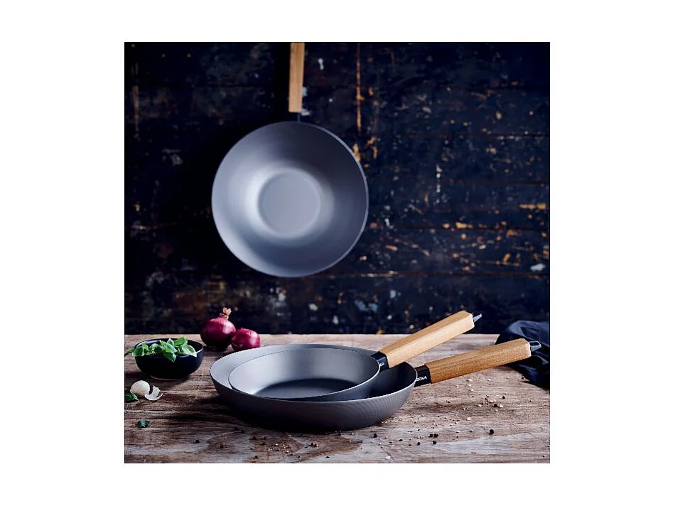 Poêle wok Nomad 31 cm en acier carbone