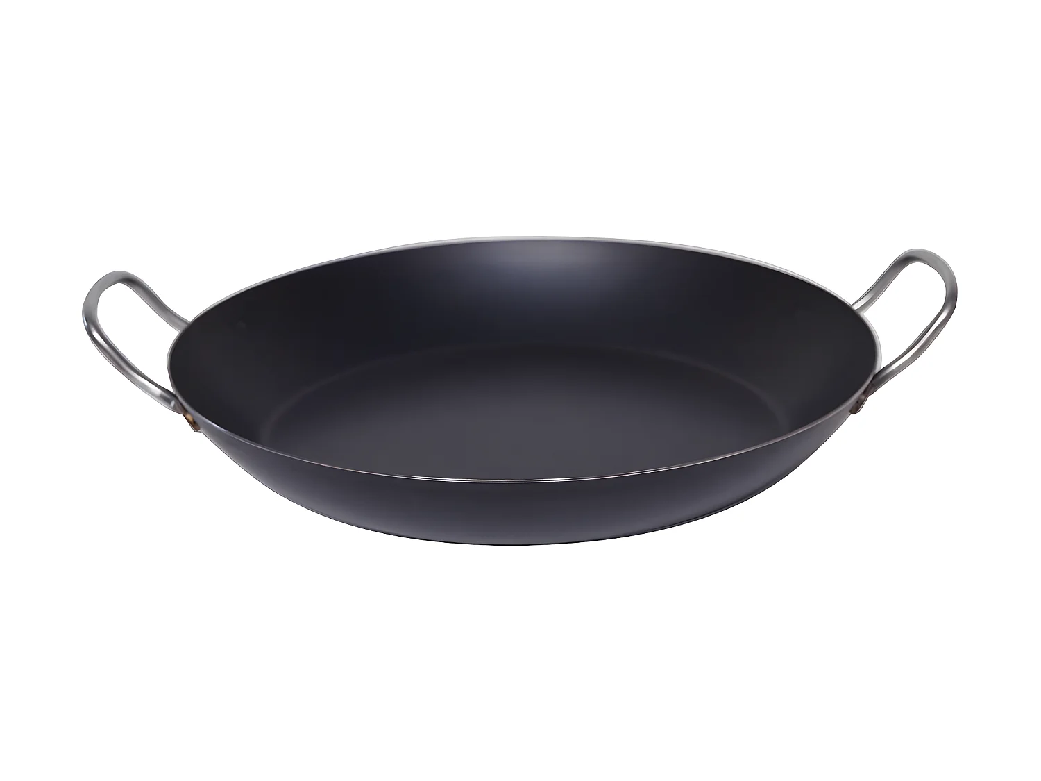 Poêle à paella 42 cm  en tôle d'acier bleuie