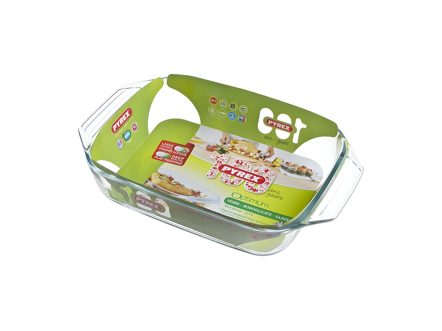 Fuente rectangular Let's Share Pyrex vidrio 39x24,5x6,9 cm