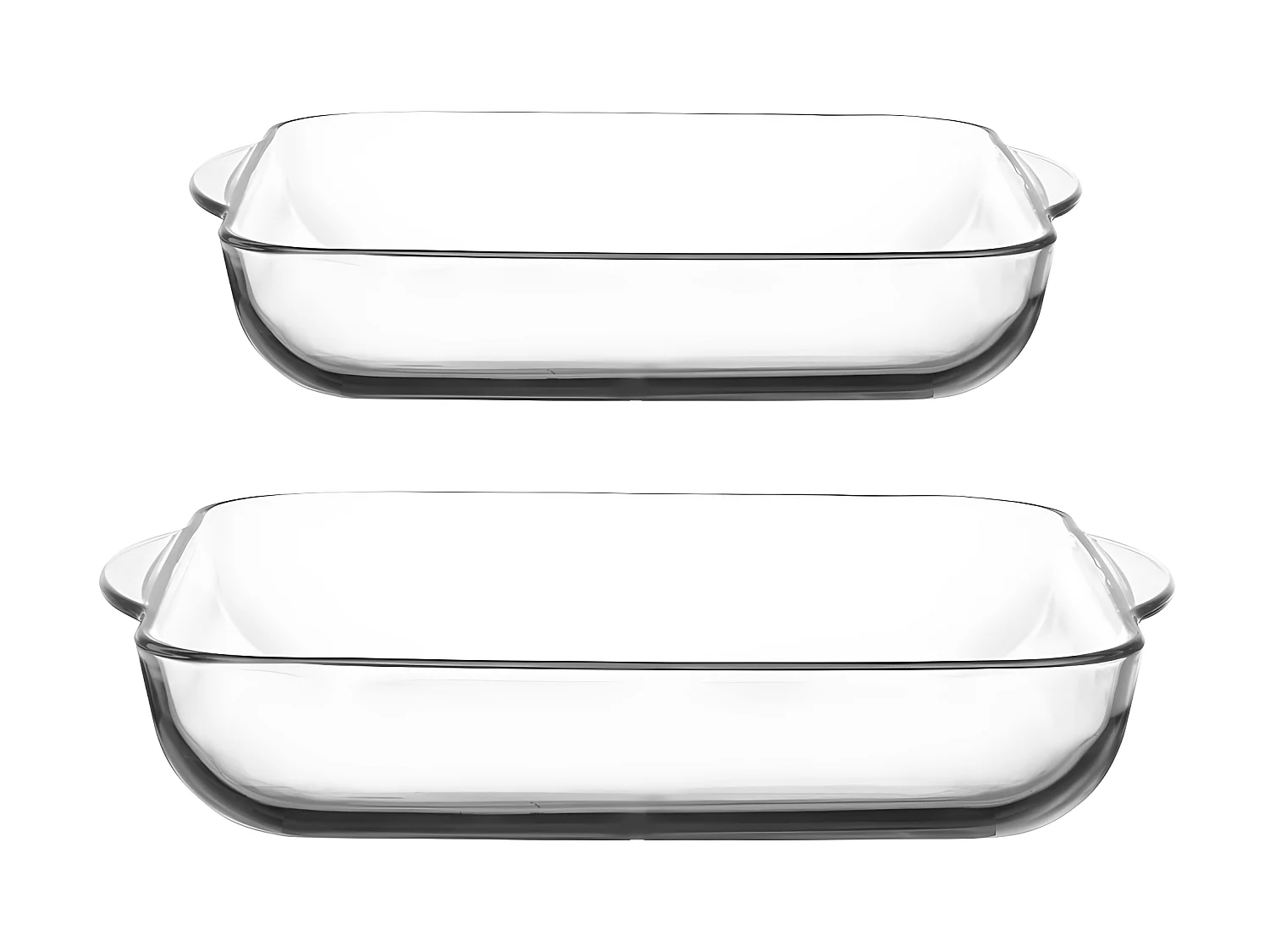 Lot de 2 Plats Culinaires en Verre "Carrées" 28cm Transparent