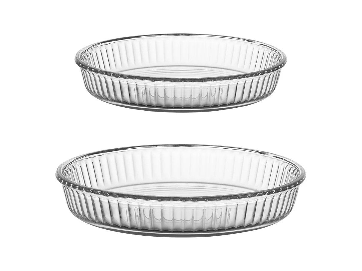 Lot de 2 Plats à Tartes "Verre" 32cm Transparent