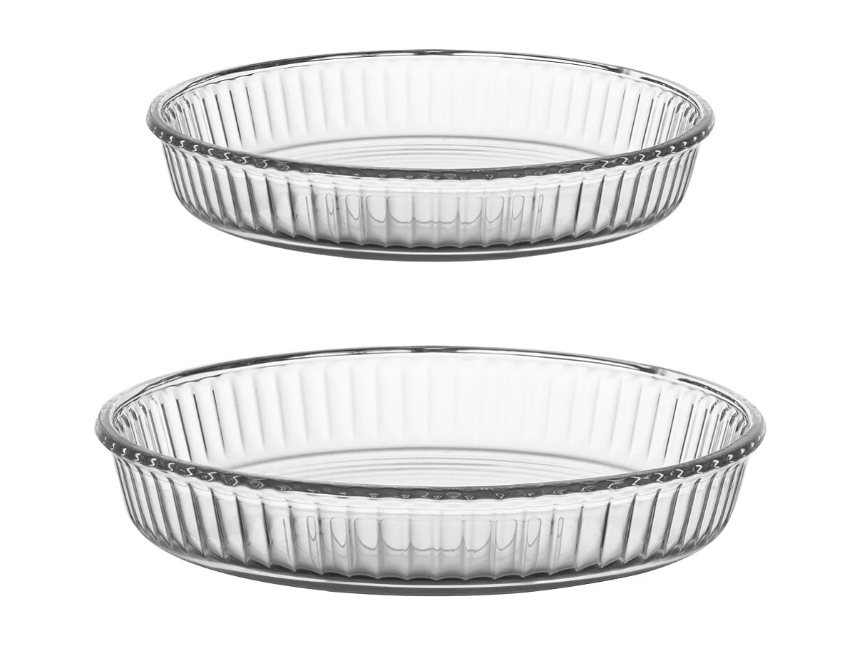 Lot de 2 Plats à Tartes "Verre" 32cm Transparent