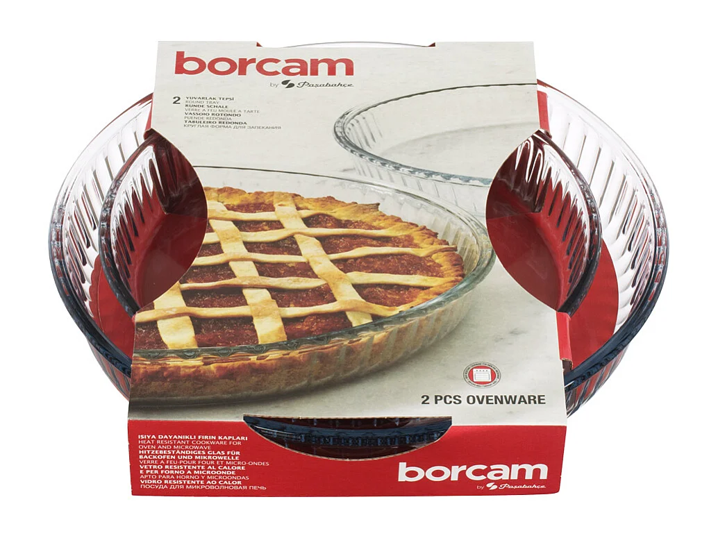 Lot de 2 Plats à Tartes "Verre" 32cm Transparent