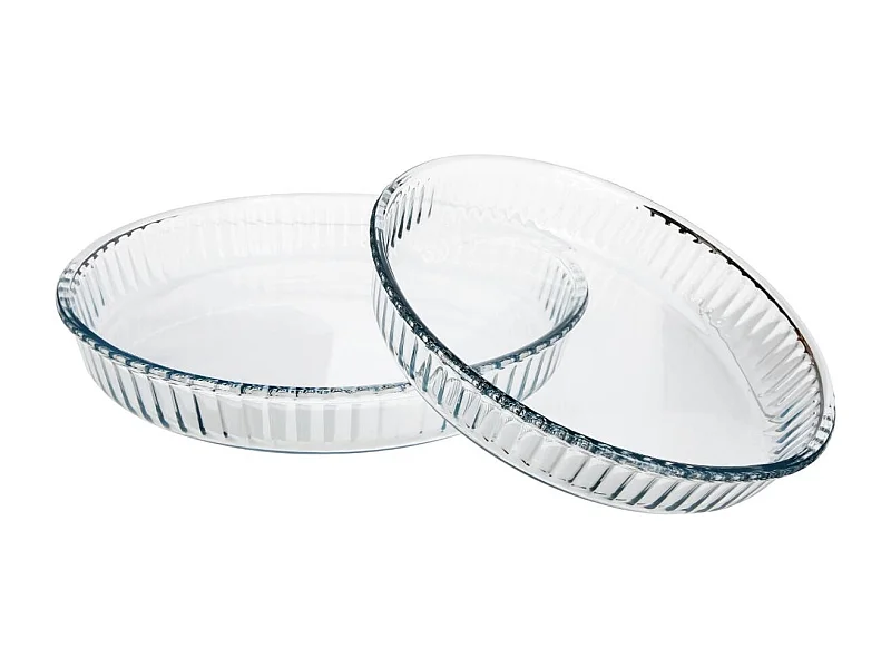 Lot de 2 Plats à Tartes "Verre" 32cm Transparent