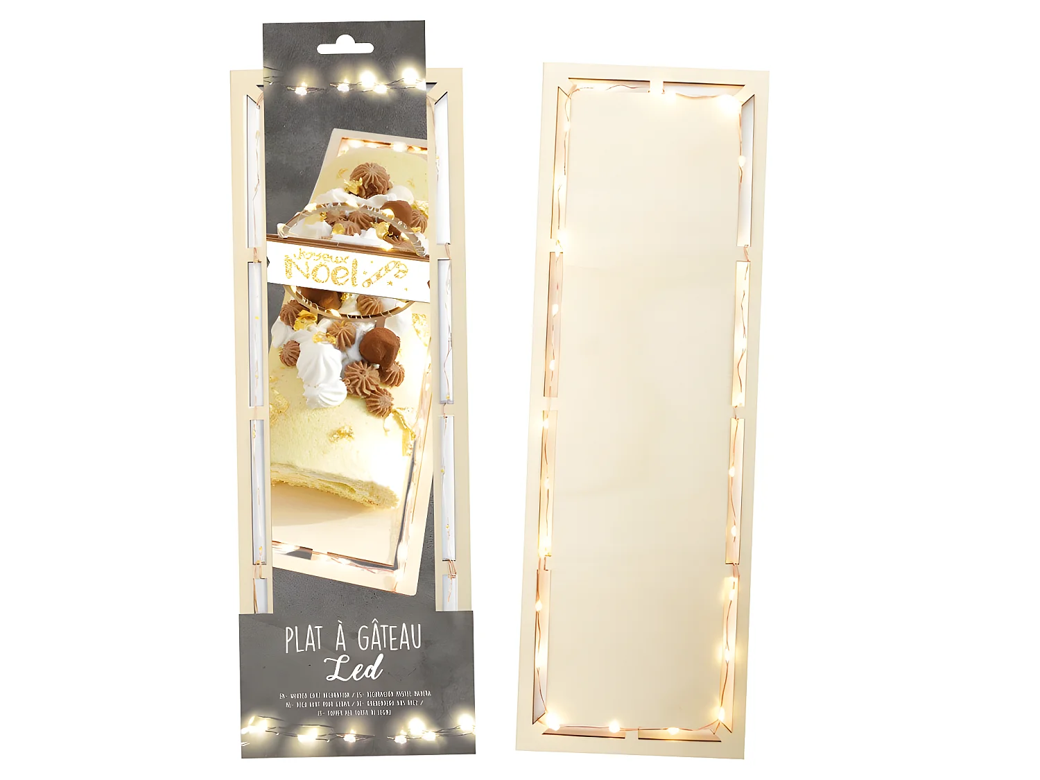 LED verlichte houtschotel - Rechthoek