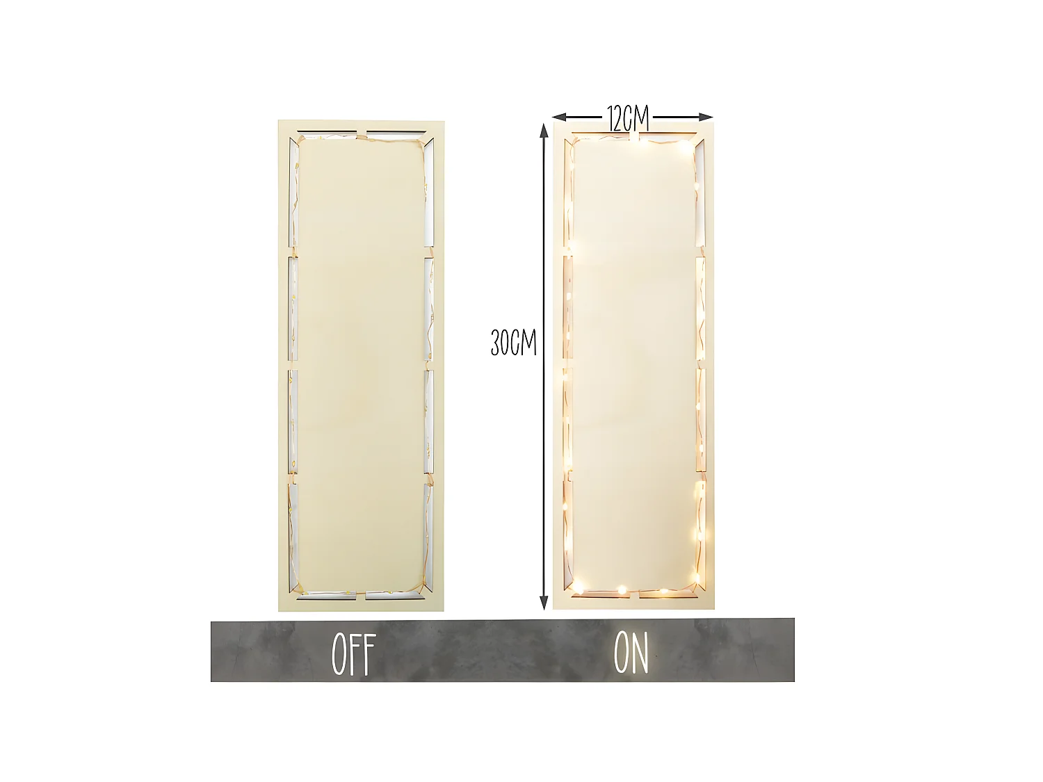 Parabola di legno illuminata a LED Rettangolo