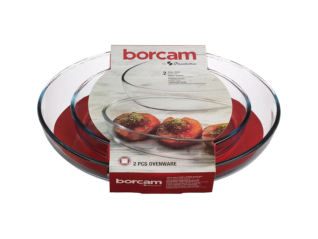 Zestaw 2 owalnych misek szklanych do pieczenia i mikrofalówki