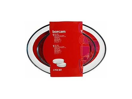 Zestaw 2 owalnych misek szklanych do pieczenia i mikrofalówki