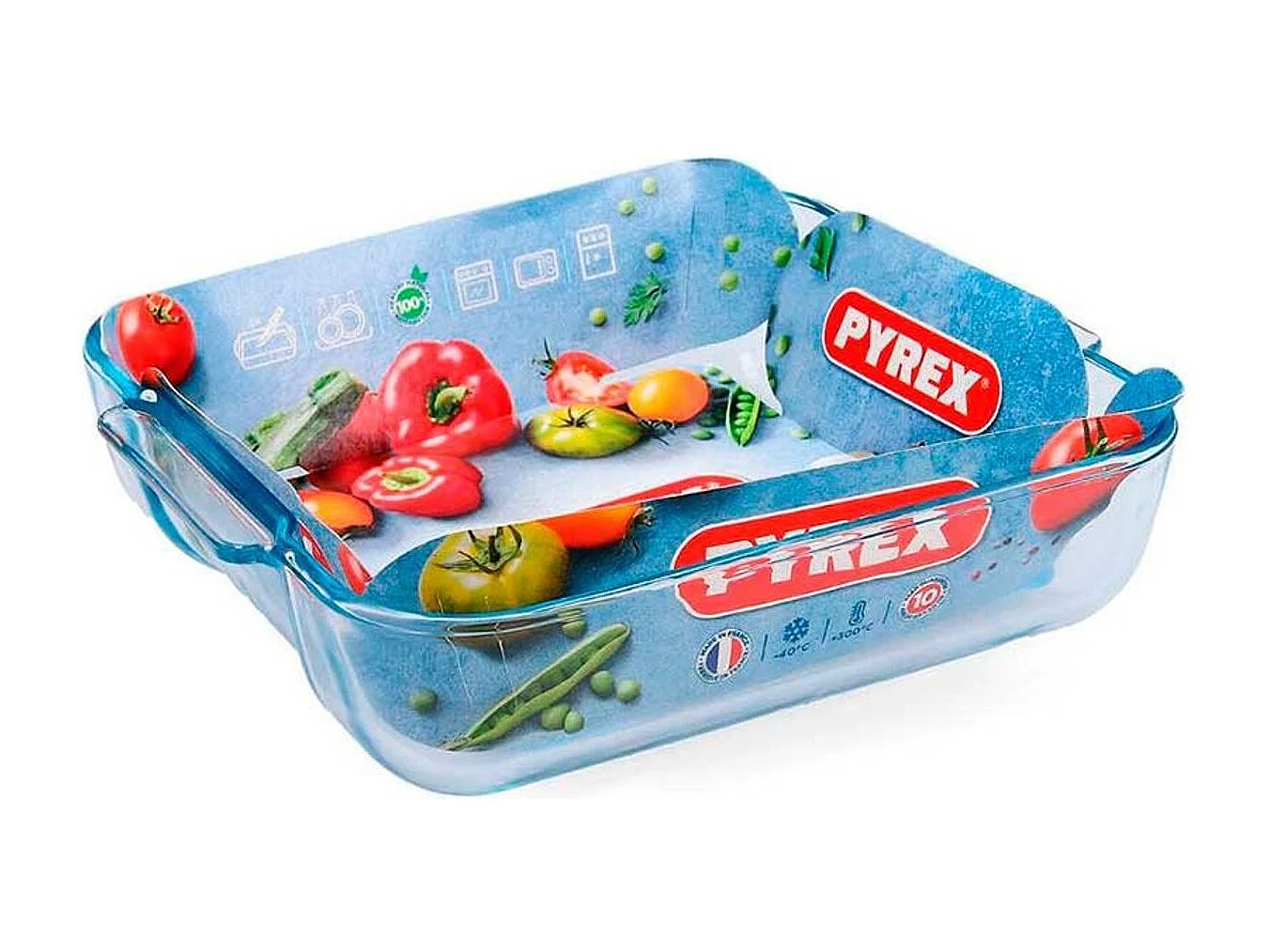 Fuente de horno Classic Pyrex cuadrada con asas vidrio 6x25x22 cm