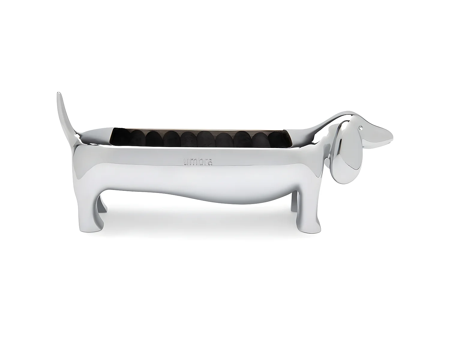 Porta anillos de zinc de perro salchicha