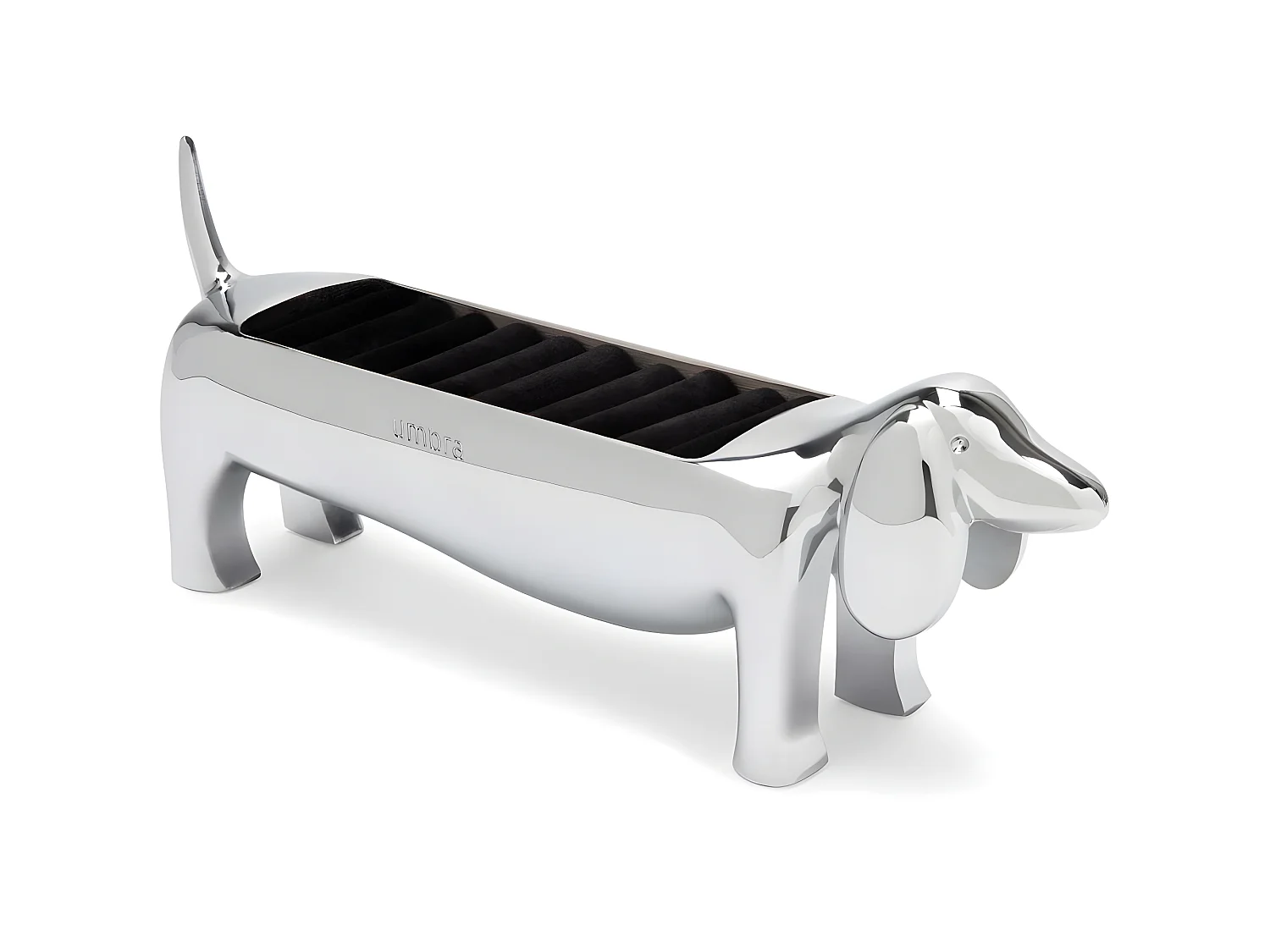 Porta anillos de zinc de perro salchicha