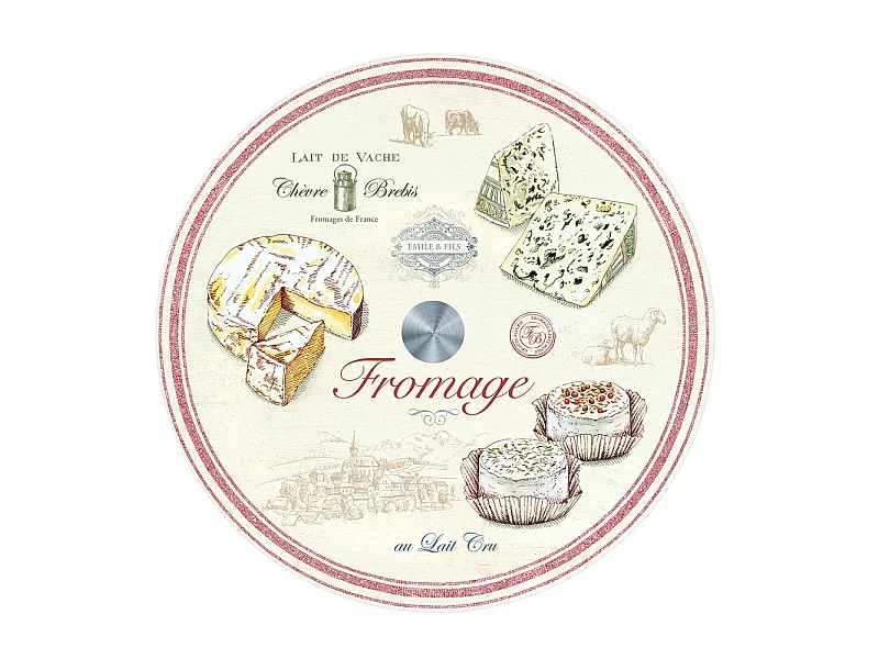 Plateau à fromage tournant en verre 32 cm