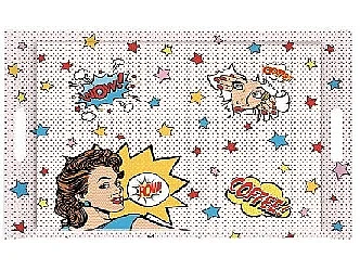 Plateau 40x19cm en mélamine pop art