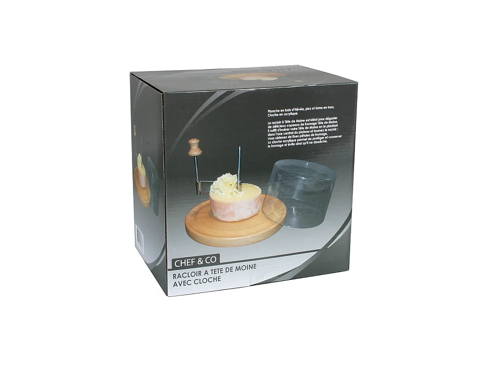 Racloir à fromage tête de moine en bois