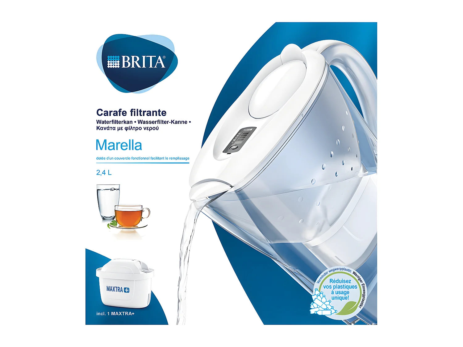 Carafe marella blanc + 1 cartouche maxtra