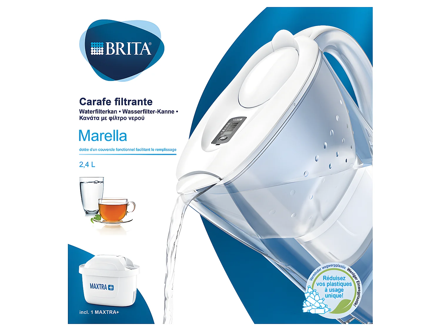 Carafe marella blanc + 1 cartouche maxtra