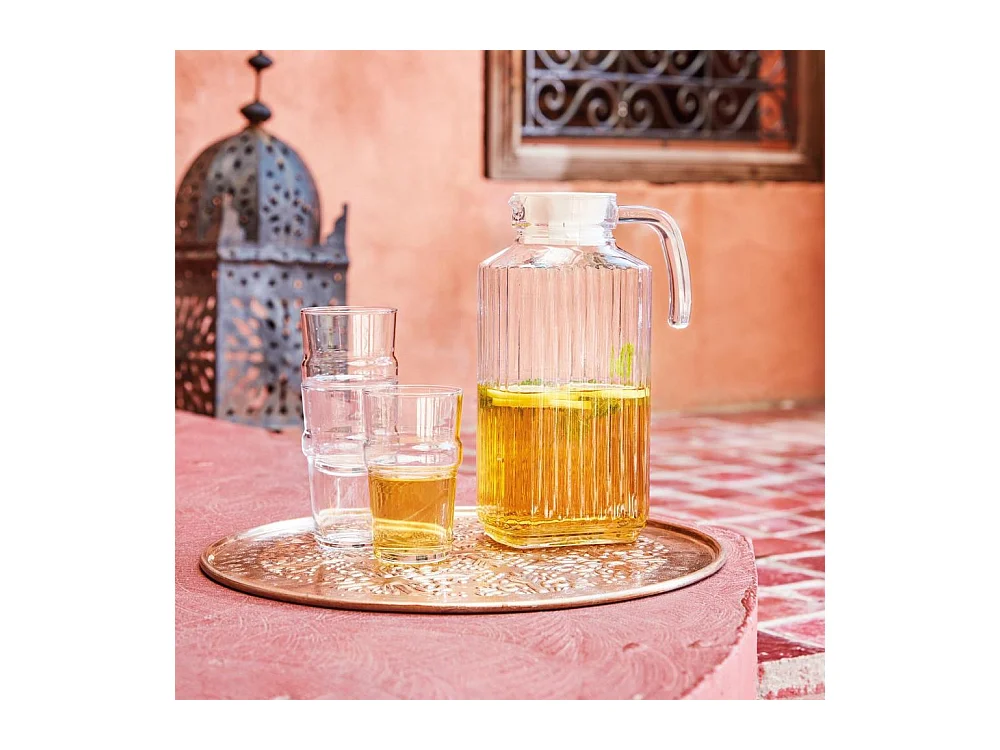 Pichet quadro avec bouchon  1,7 l blanc