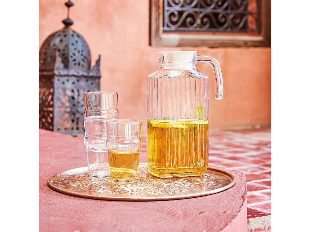 Jarra de agua Quadro Luminarc con tapa 1,7L vidrio