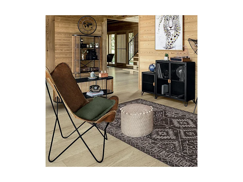 Tapis pour extérieur ou intérieur en polypropylène Gris effet mat 160 x 230 cm