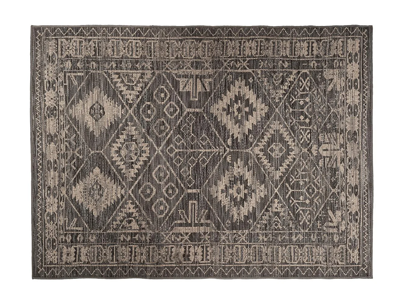 Tapis pour extérieur ou intérieur en polypropylène Gris effet mat 160 x 230 cm