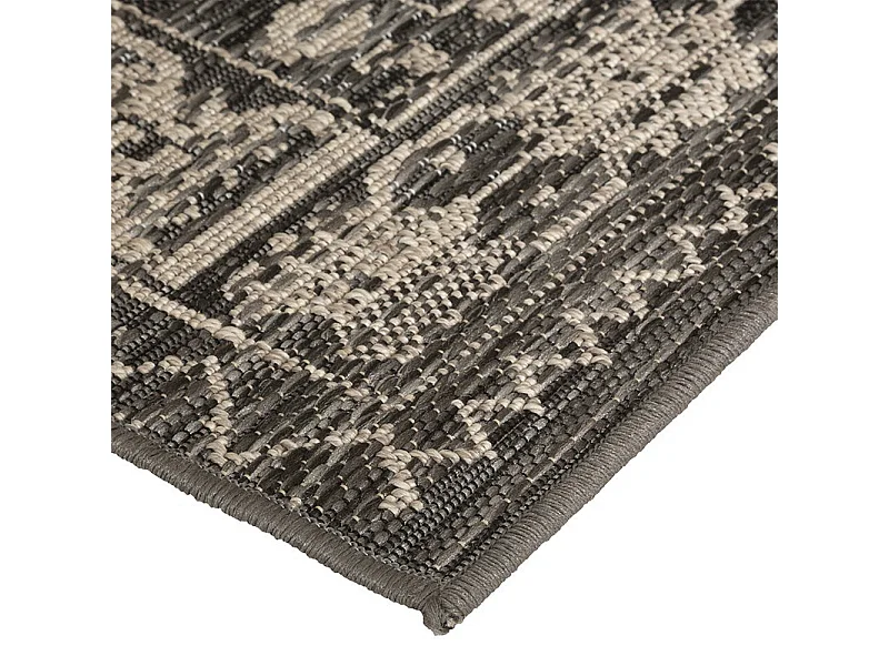 Tapis pour extérieur ou intérieur en polypropylène Gris effet mat 160 x 230 cm