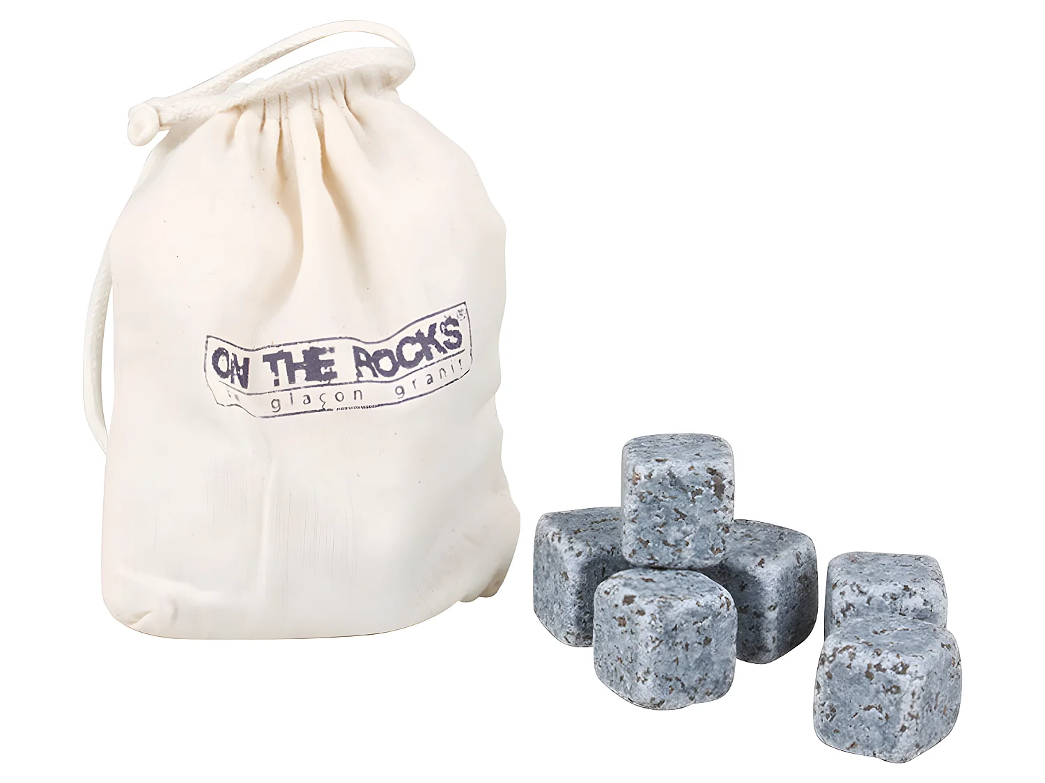 Sachet coton de 6 glaçons en granit