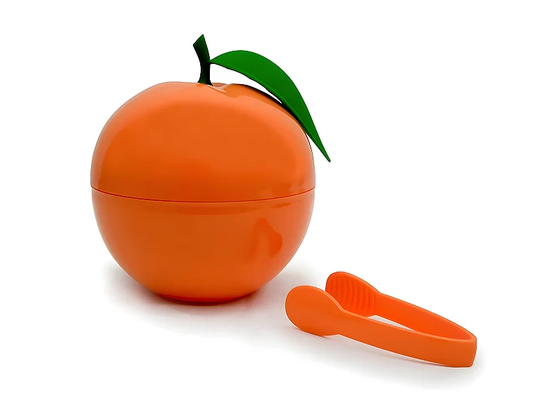 Seau à glaçons orange avec pince