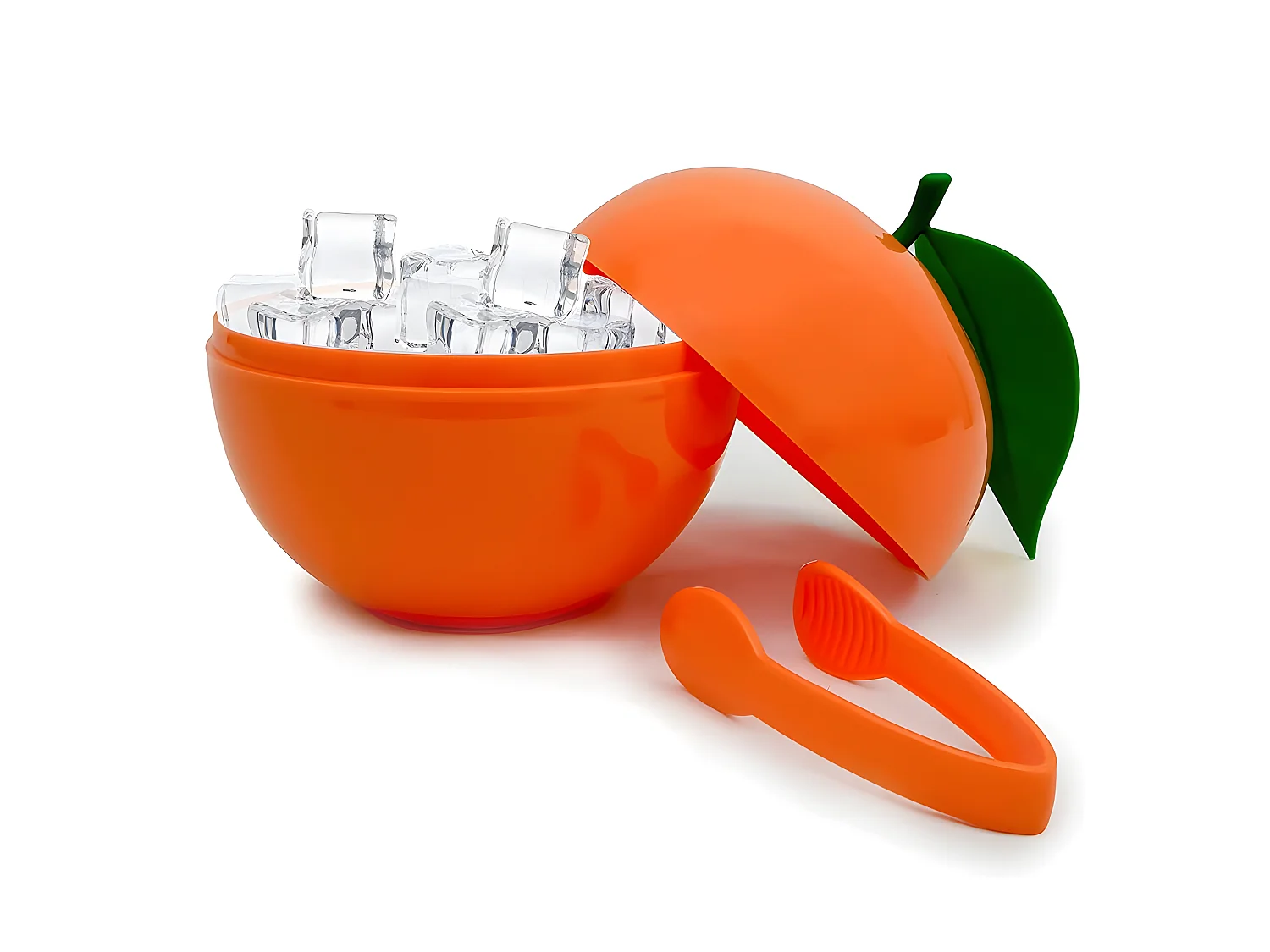 Seau à glaçons orange avec pince