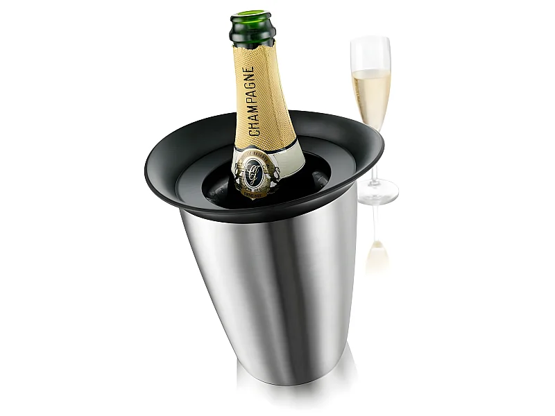 Seau à champagne en acier brosse