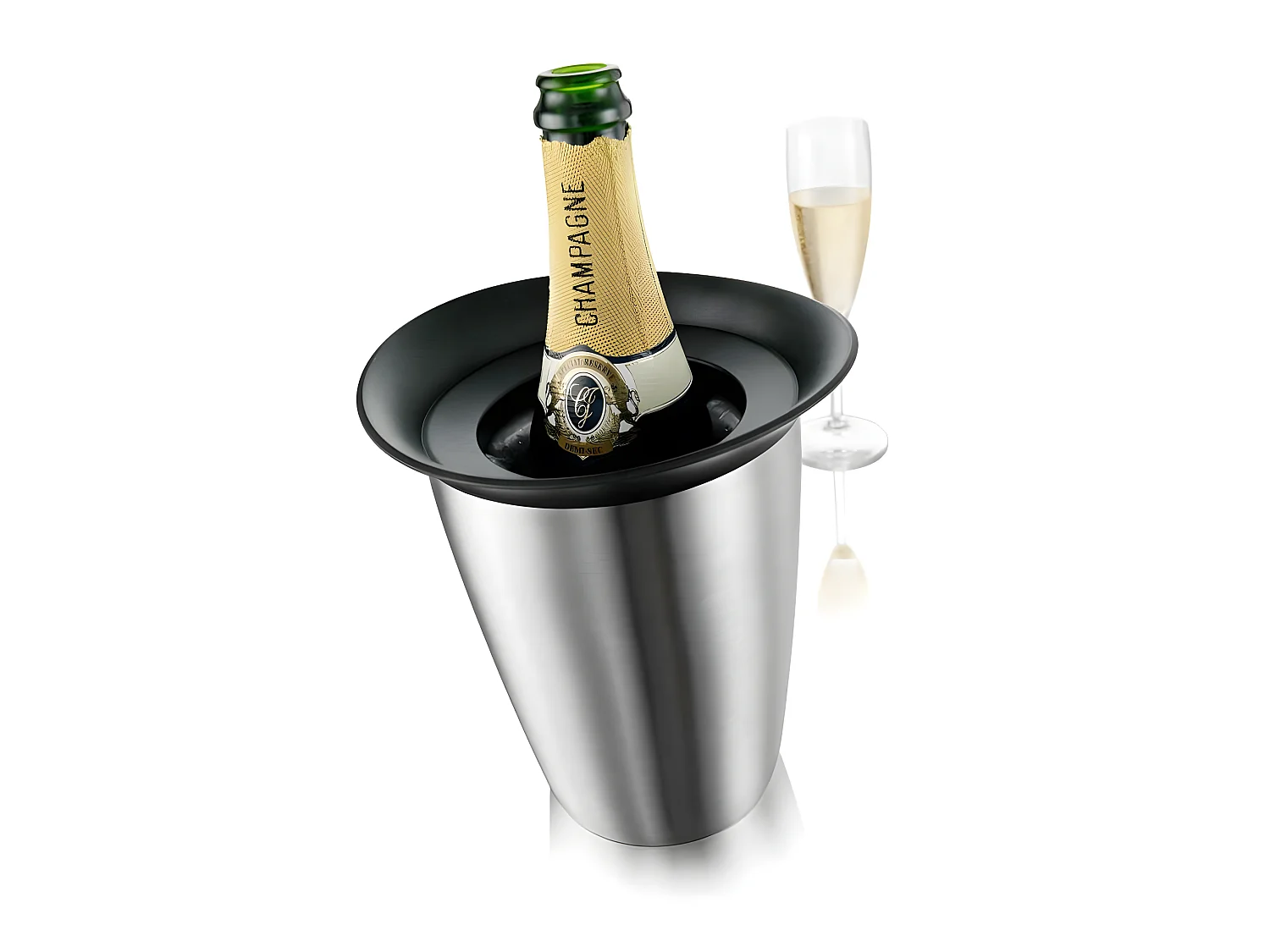 Seau à champagne en acier brosse