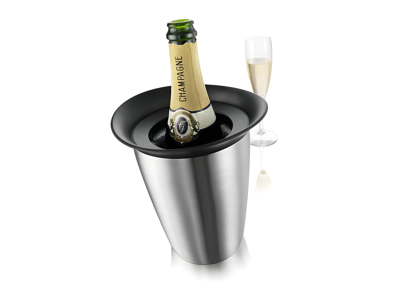 Seau à champagne en acier brosse