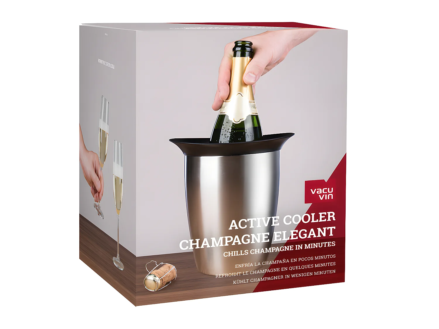 Seau à champagne en acier brosse