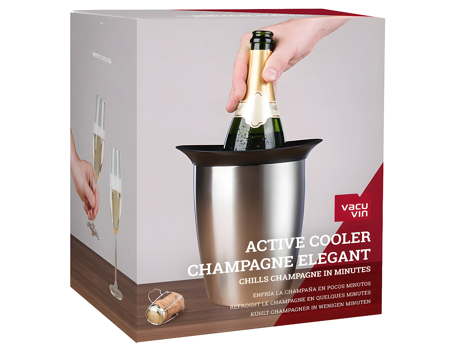 Seau à champagne en acier brosse