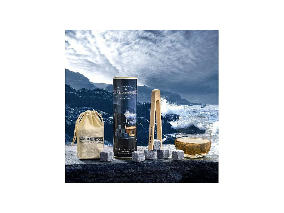 Coffret de 6 glaçons en granit bleu de Bretagne