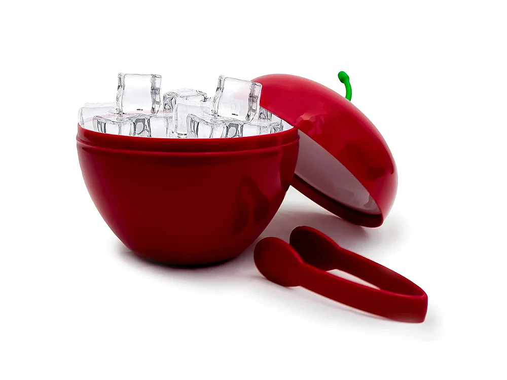 Seau à glaçons cerise avec pince