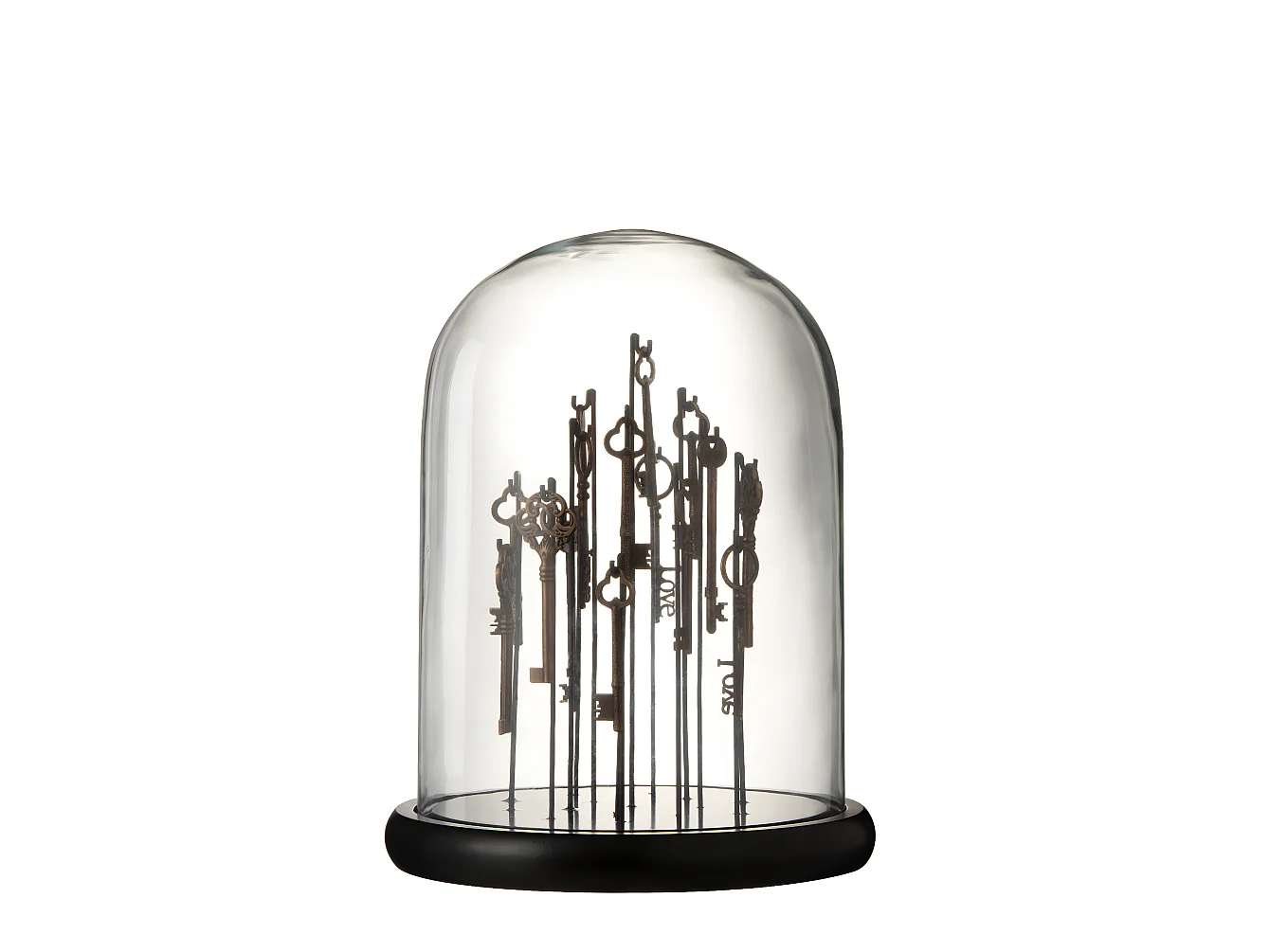 Cloche en Verre "Clés" 30cm Marron