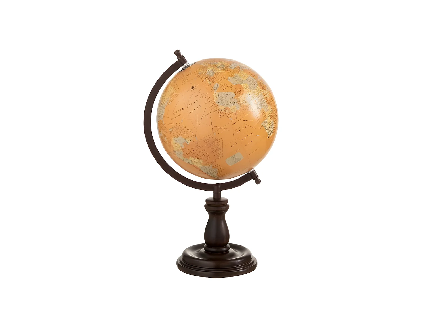 Mappemonde sur pied bois ocre moyen modèle