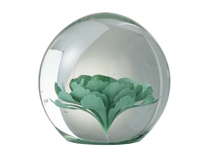 Presse-Papier en Verre "Fleurs" 12cm Menthe