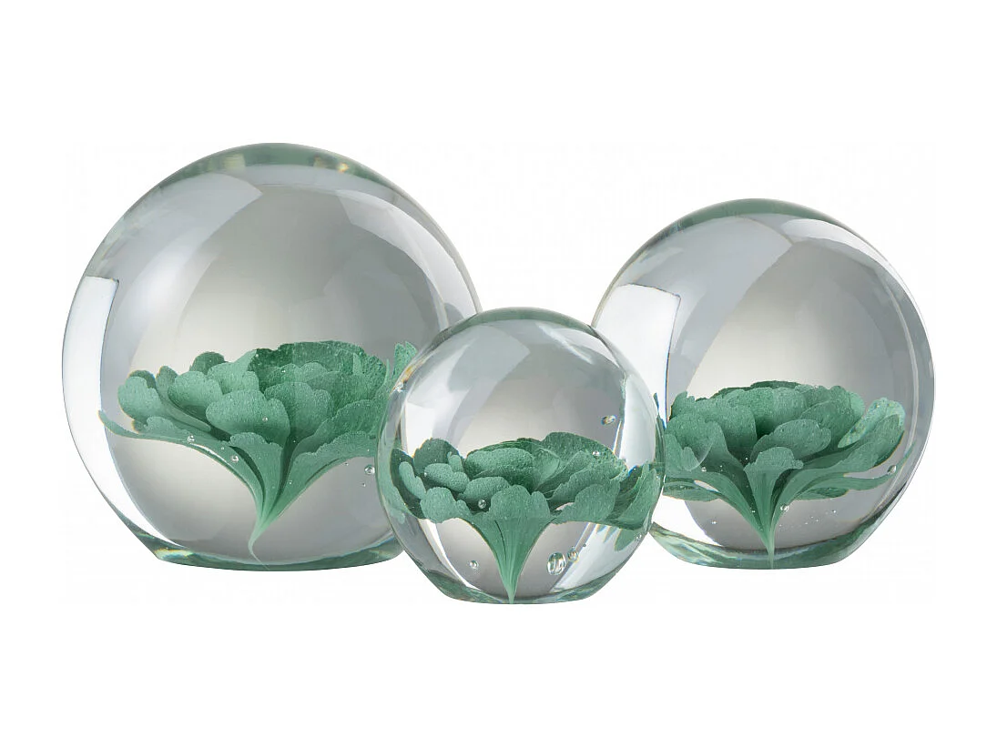 Presse-Papier en Verre "Fleurs" 12cm Menthe