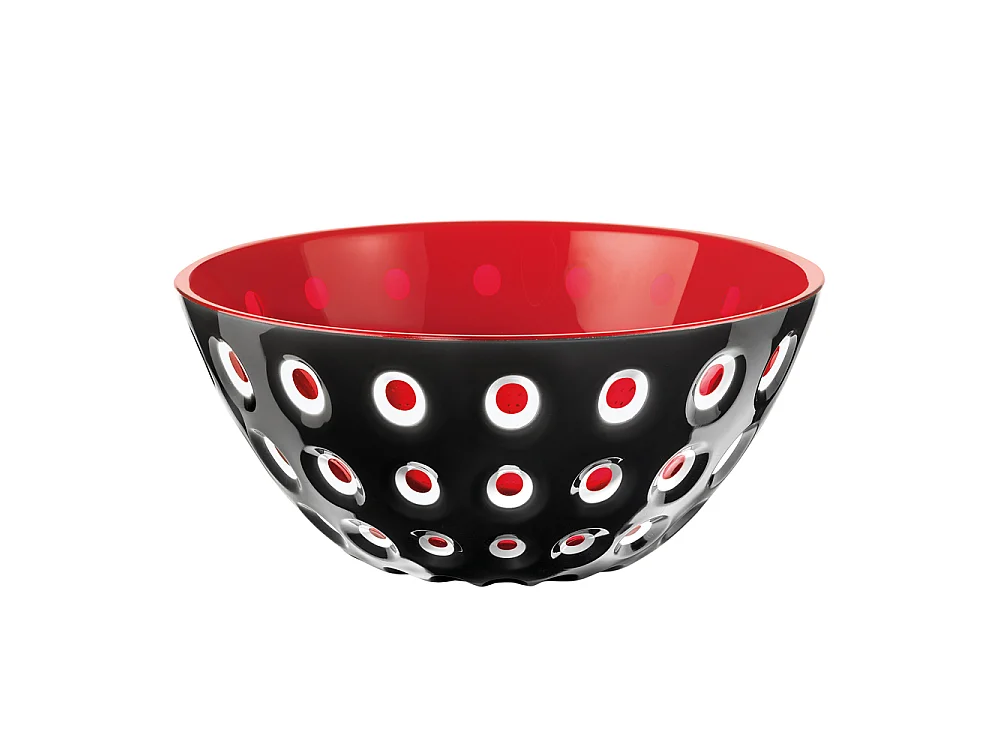 Saladier 25 cm Le Murrine noir et rouge