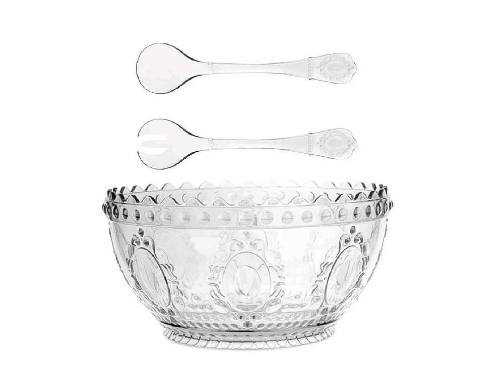 Saladier avec couverts transparent