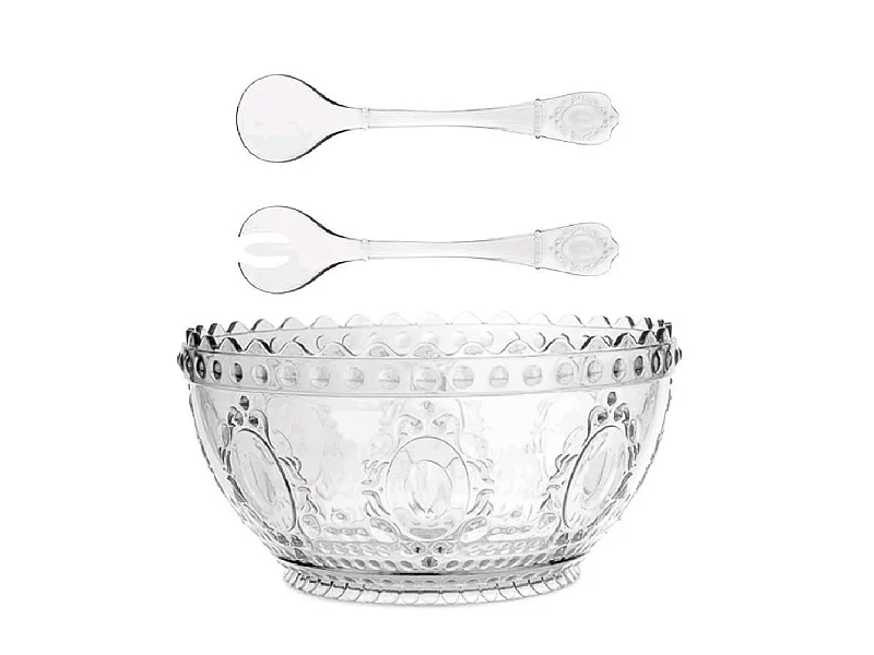 Saladier avec couverts transparent