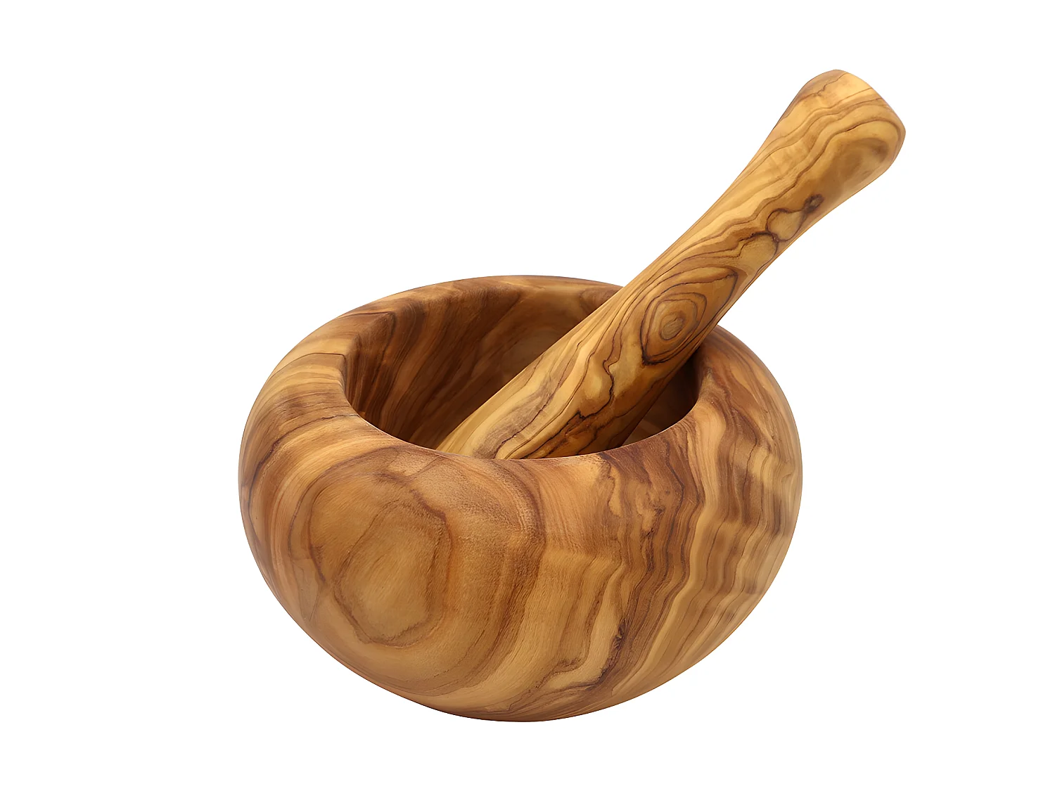 Mortier rond 15 cm en olivier