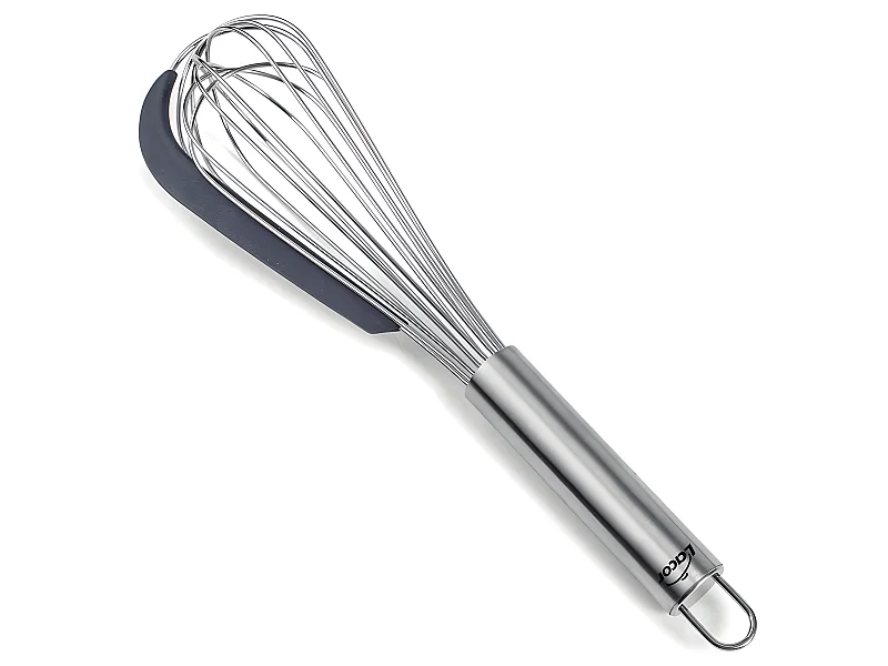 Fouet en inox 32 cm avec grattoir en silicone