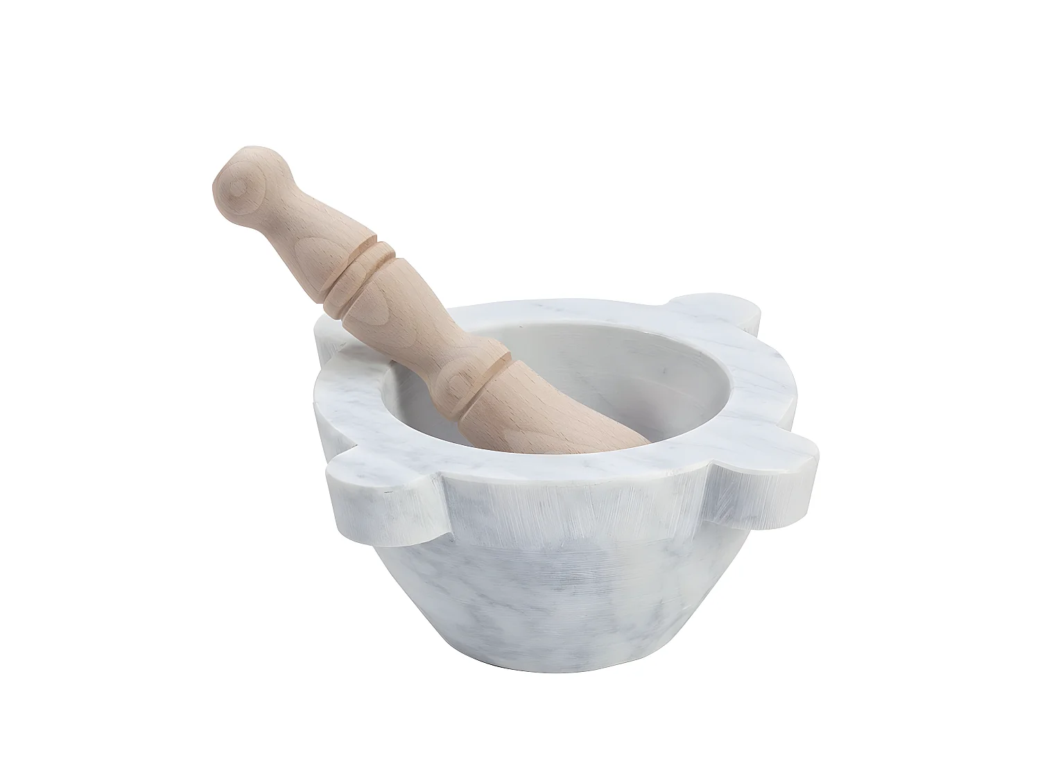 Mortier en marbre 16 cm avec pilon en bois